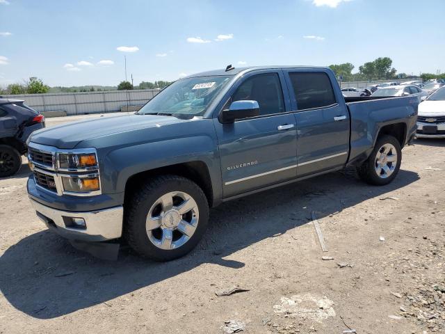 CHEVROLET SILVERADO 2014 blue crew pic gas 3GCUKSEC3EG328686 photo #1