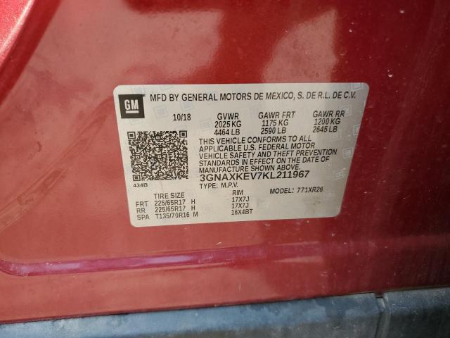 2019 CHEVROLET EQUINOX LT 3GNAXKEV7KL211967