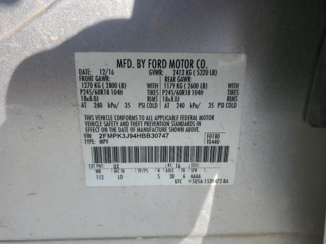 2017 FORD EDGE SEL 2FMPK3J94HBB30747
