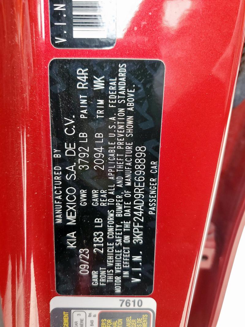 2024 KIA FORTE LX 3KPF24AD9RE698898