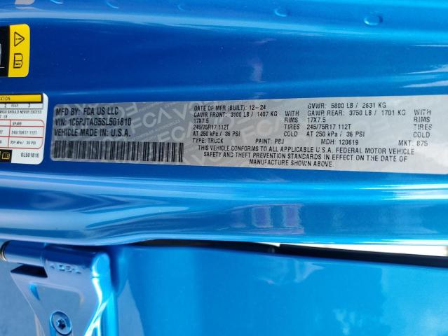 2025 JEEP GLADIATOR 1C6PJTAG5SL501810