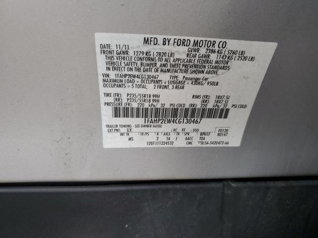 2012 FORD TAURUS SEL - 1FAHP2EW4CG130467