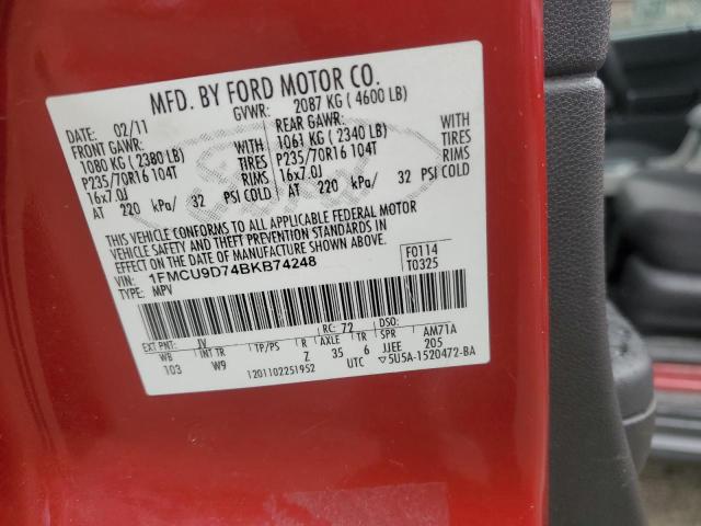 2011 FORD ESCAPE XLT - 1FMCU9D74BKB74248