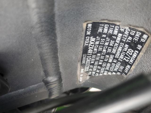 2012 KAWASAKI NINJA-ZX6R JKAZX4R11CA037203