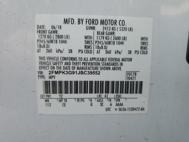 2018 FORD EDGE SE - 2FMPK3G91JBC39552