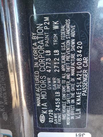 2020 KIA STINGER KNAE15LA2L6083420