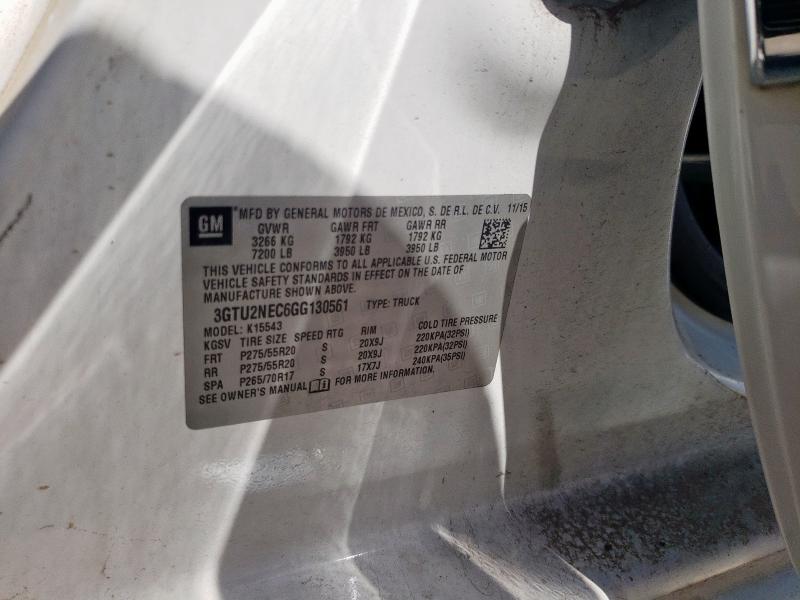 2016 GMC SIERRA K15 3GTU2NEC6GG130561