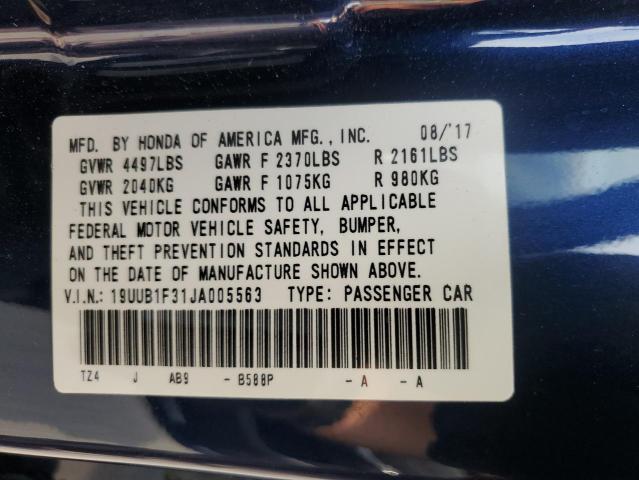 2018 ACURA TLX 19UUB1F31JA005563