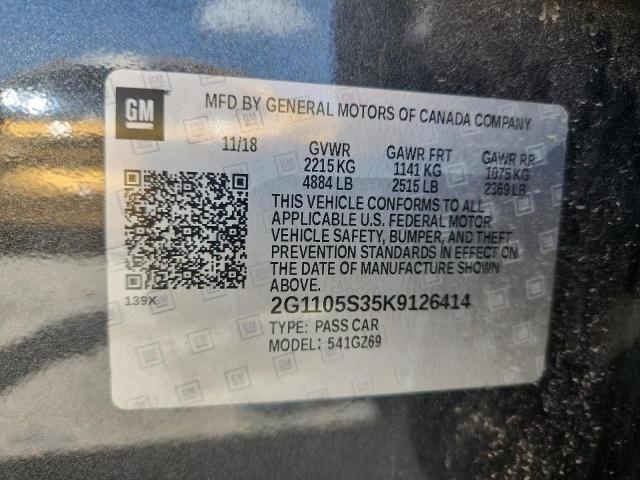 2019 CHEVROLET IMPALA PRE 2G1105S35K9126414