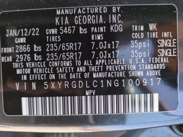 2022 KIA SORENTO LX 5XYRGDLC1NG100917
