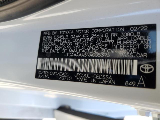 2022 TOYOTA MIRAI LE JTDAAAAA8NA005396