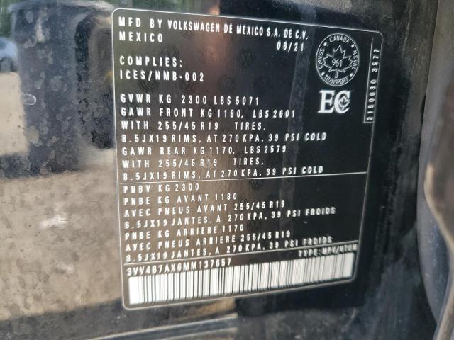 2021 VOLKSWAGEN TIGUAN SEL 3VV4B7AX6MM137657
