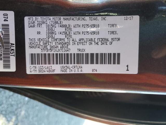 2018 TOYOTA TUNDRA - 5TFBY5F1XJX711647
