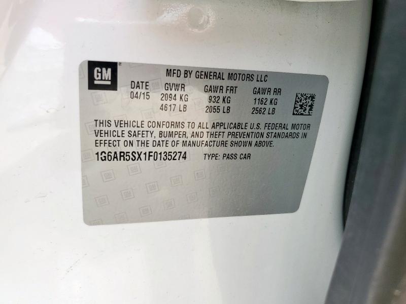 2015 CADILLAC CTS LUXURY - 1G6AR5SX1F0135274