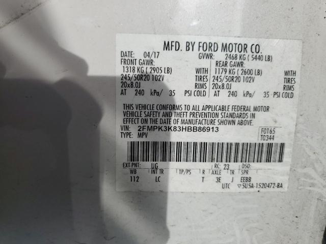 2017 FORD EDGE TITAN 2FMPK3K83HBB86913
