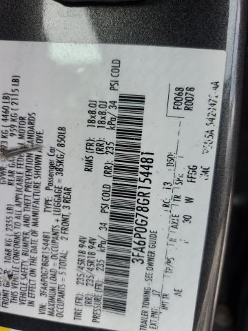 2016 FORD FUSION S - 3FA6P0G78GR154481