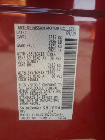 2020 NISSAN PATHFINDER 5N1DR2BM6LC581604