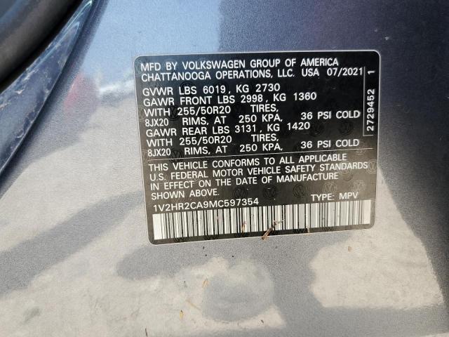 2021 VOLKSWAGEN ATLAS SE 1V2HR2CA9MC597354