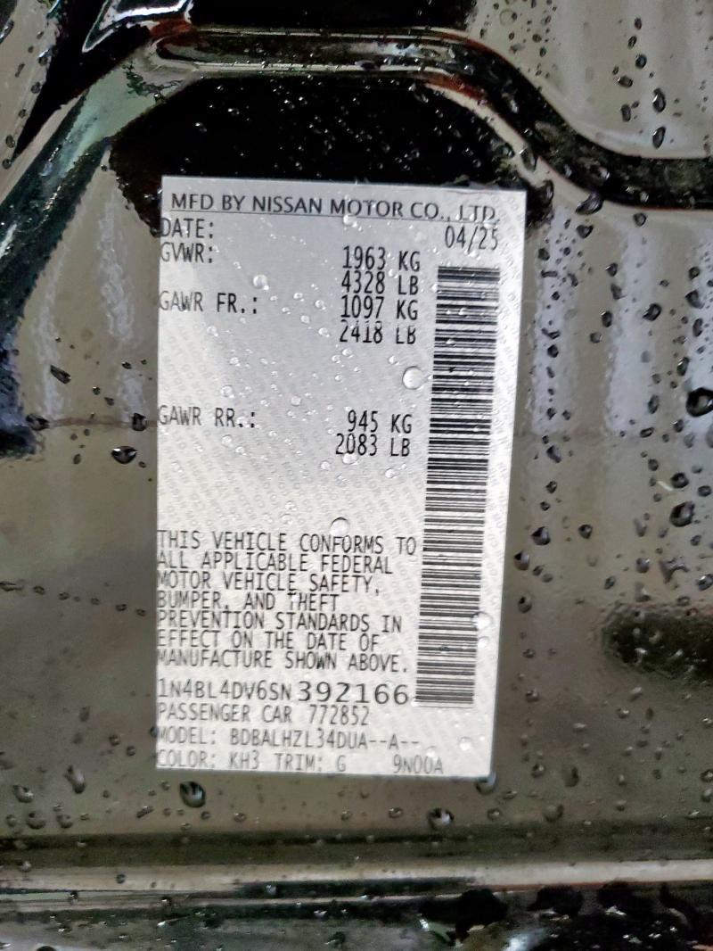 2025 NISSAN ALTIMA SV - 1N4BL4DV6SN392166