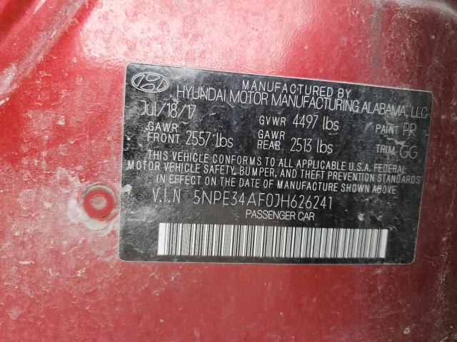 2018 HYUNDAI SONATA SPO 5NPE34AF0JH626241