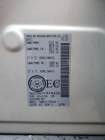 2015 NISSAN ROGUE S 5N1AT2MV7FC874426