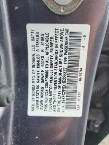 2017 HONDA CIVIC LX 19XFC2F5XHE225822