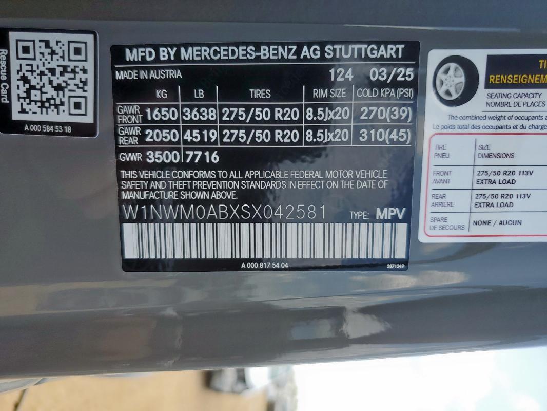 2025 MERCEDES-BENZ G 580E W1NWM0ABXSX042581