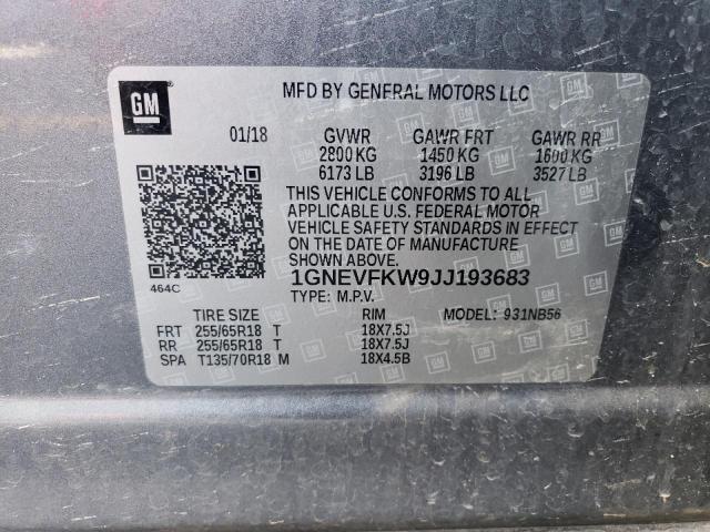 2018 CHEVROLET TRAVERSE L 1GNEVFKW9JJ193683