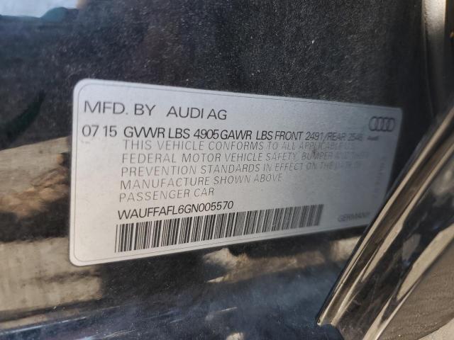 2016 AUDI A4 PREMIUM WAUFFAFL6GN005570