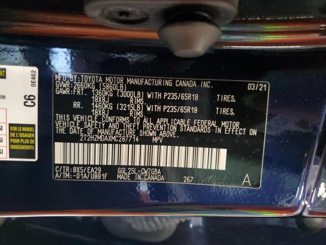 2021 LEXUS RX 350 2T2HZMDAXMC287714