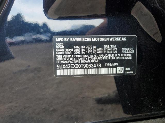 2026 BMW X6 M60I 5UX43EX00T9063478