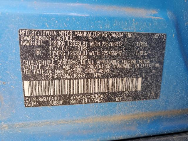 2021 TOYOTA RAV4 XLE - 2T3P1RFV5MW216849