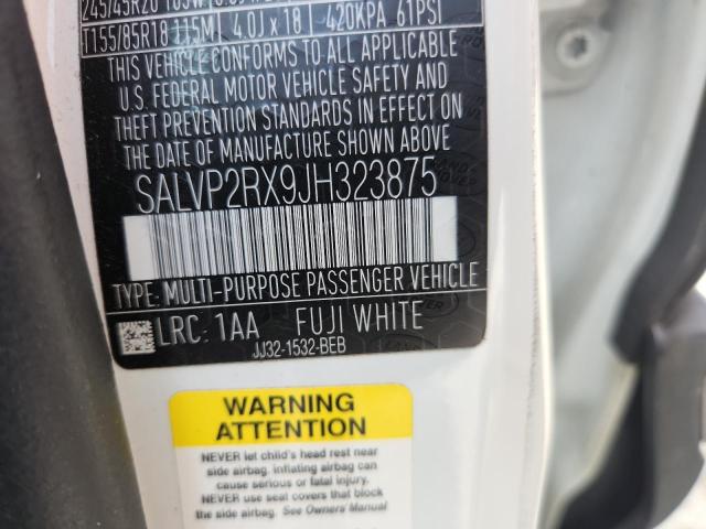 2018 LAND ROVER RANGE ROVE SALVP2RX9JH323875