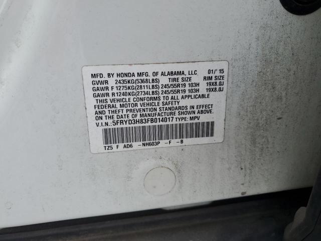 2015 ACURA MDX ADVANC 5FRYD3H83FB014017