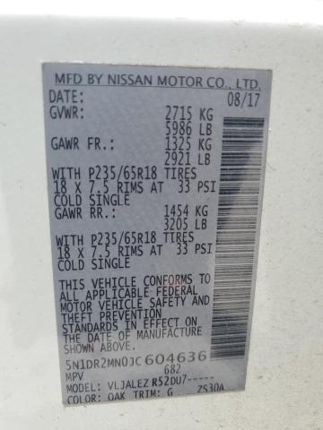 2018 NISSAN PATHFINDER 5N1DR2MN0JC604636