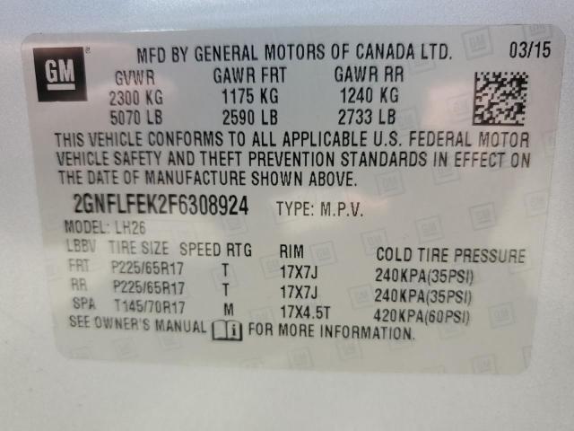 2015 CHEVROLET EQUINOX LT - 2GNFLFEK2F6308924