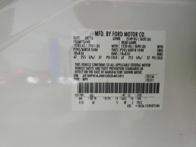 2016 FORD EDGE SEL - 2FMPK4J88GBB46381