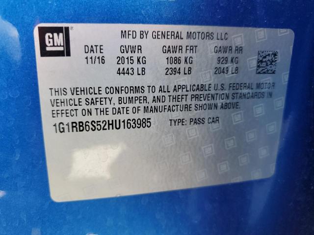 2017 CHEVROLET VOLT PREMI 1G1RB6S52HU163985