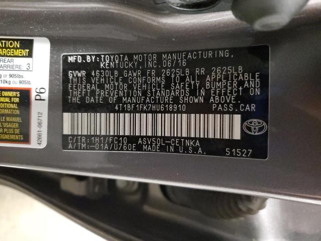 2017 TOYOTA CAMRY LE - 4T1BF1FK7HU618910