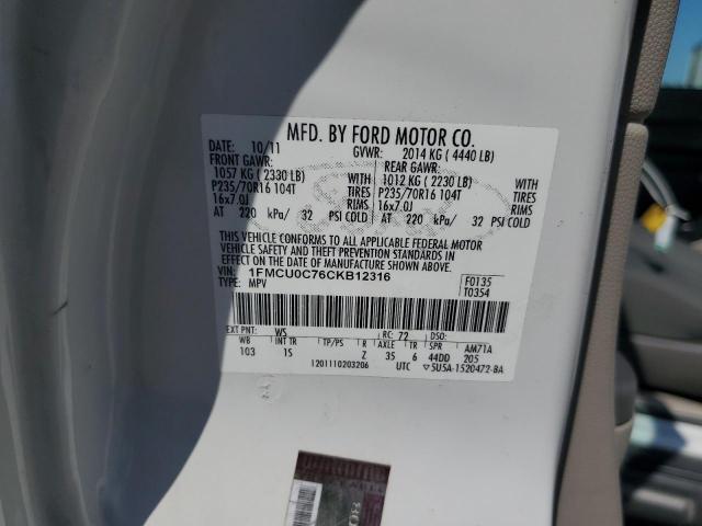 2012 FORD ESCAPE XLS - 1FMCU0C76CKB12316