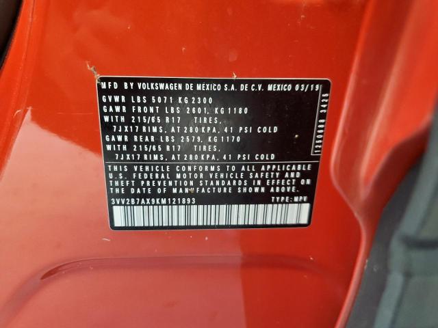 2019 VOLKSWAGEN TIGUAN SE - 3VV2B7AX9KM121893