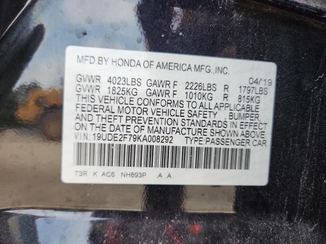 2019 ACURA ILX PREMIU 19UDE2F79KA008292