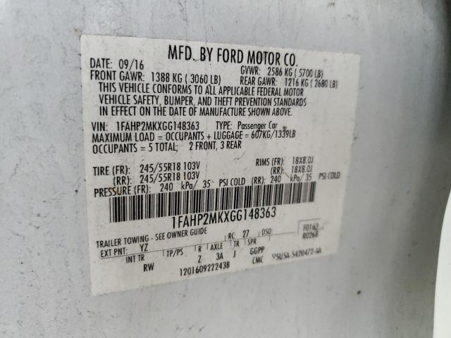 2016 FORD TAURUS POL 1FAHP2MKXGG148363