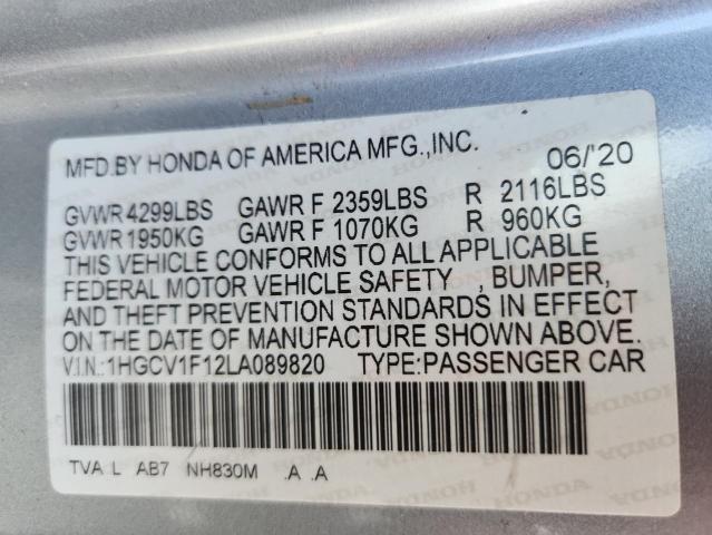 2020 HONDA ACCORD LX 1HGCV1F12LA089820