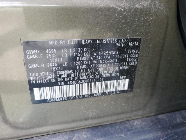 2015 SUBARU OUTBACK 2. 4S4BSAJC0F3243103
