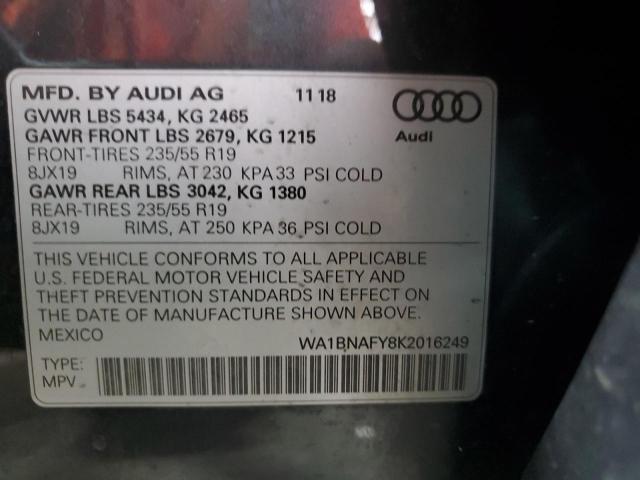 2019 AUDI Q5 PREMIUM WA1BNAFY8K2016249