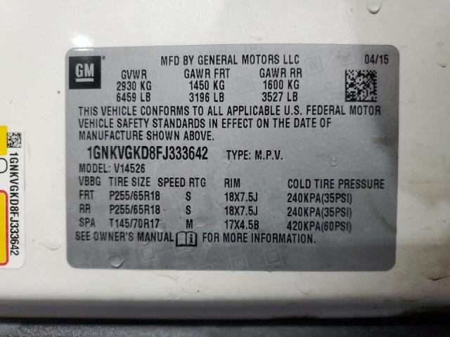 2015 CHEVROLET TRAVERSE L 1GNKVGKD8FJ333642