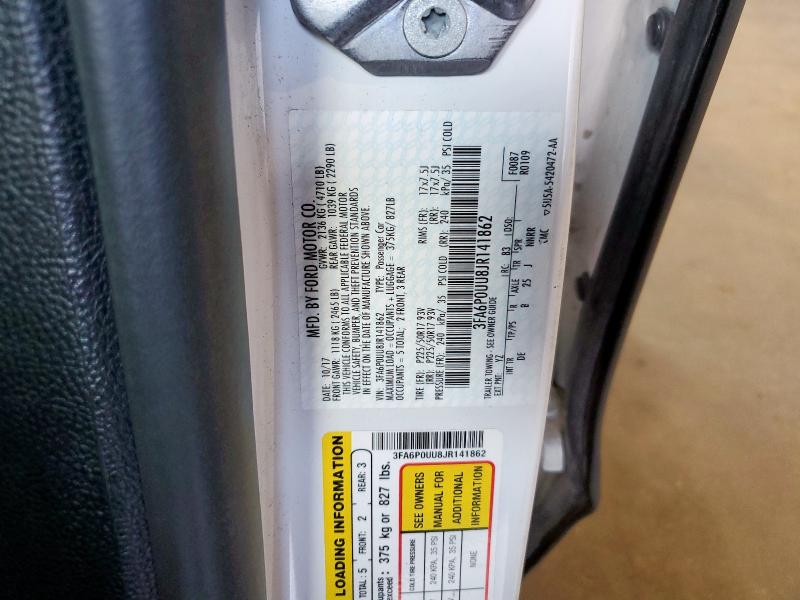 2018 FORD FUSION S H 3FA6P0UU8JR141862