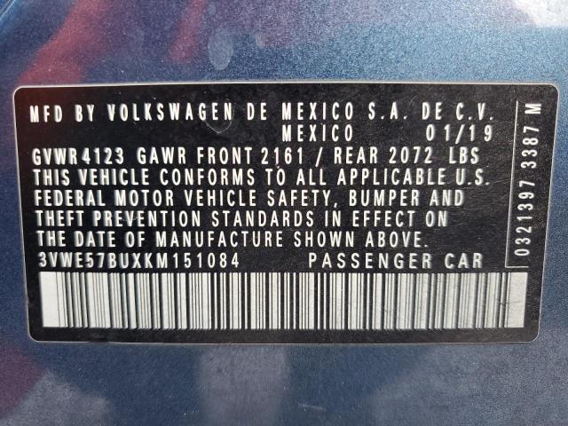 2019 VOLKSWAGEN JETTA SEL 3VWE57BUXKM151084