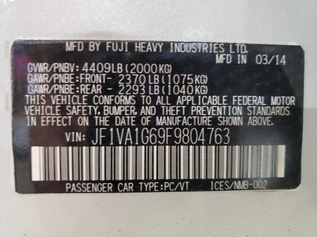 2015 SUBARU WRX LIMITE JF1VA1G69F9804763